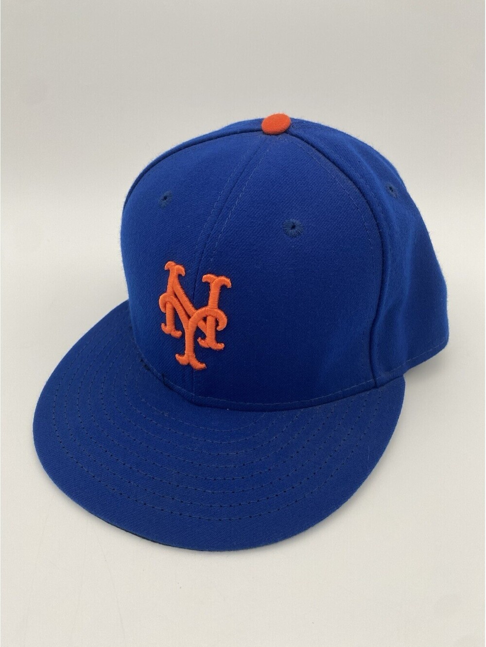 New Era 59Fifty Size 7 1/2 MLB New York Mets Blue & Orange Fitted Hat
